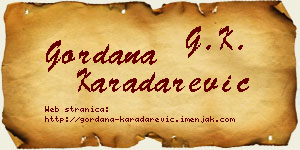 Gordana Karadarević vizit kartica